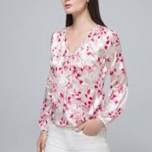 EUC WHBM floral burnout blouse